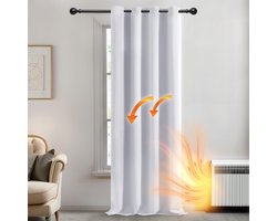 Verduisterende Gordijnen voor de Slaapkamer, Kerst Ooggordijnen voor de Woonkamer, Kant en Klaar, 132x138 cm (B x H), Grijswit, 1 stuk