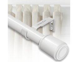 Verduisterende gordijnroede - uitschuifbaar - wit - 90-175 cm - Ø25 mm