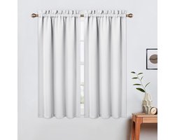 Verduisterende korte gordijnen - lichtblokkerend - set van 2 - bordeaux - 66x114 cm