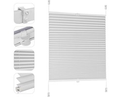 Verduisterende plissé gordijnen zonder boren, klembevestiging jaloezie 35x120 cm wit