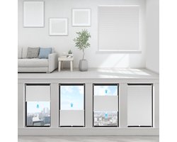 Verduisterende plissé gordijnen zonder boren, klembevestiging jaloezie 35x120 cm wit