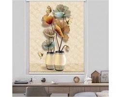 Verduisterende Rolgordijnen - Raamgordijnen Waterdicht - Privacy Creëren - Bloemenpatroon - 115 x 190 cm - Multicolor