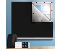 Verduisterende rolgordijnen voor slaapkamers, draagbare 100% zwarte raamfolie, op maat te snijden verduisterende stof, jaloezieën zonder boren, geschikt voor reizen, media en studentenkamers - 145*300cm