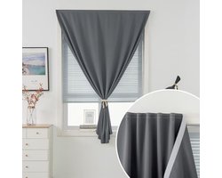 Verduisteringsgordijn met klittenband — Boren niet nodig — Geen gordijnroede vereist — 100 x 150 cm (B x L) — Grijs — 1 paneel