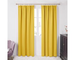 Verduisteringsgordijn, Ondoorzichtig, Satijnen Gordijn met Gordijnband - 1 st. Extra Lang Gordijn, Elegant, Effen, Woonkamer, Slaapkamer, 135x300 cm, Beige