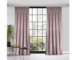 Verduisteringsgordijn, Ondoorzichtig, Satijnen Gordijn met Gordijnband - 1 st. Extra Lang Gordijn, Elegant, Effen, Woonkamer, Slaapkamer, 140x270 cm, Oudroze