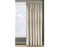 Verduisteringsgordijn Satijnen Gordijnband Effen Woonkamer Slaapkamer Extra Lang 140x270 cm Beige gordijnen kant en klaar met haakjes