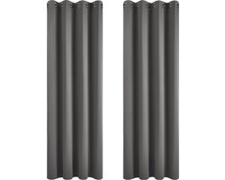 Verduisteringsgordijn, Thermische Gordijnen met Ringen voor Woonkamer, Keuken, Slaapkamer, 140x270 cm (B x H), Donkergrijs, 2 stuks