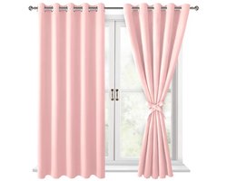 Verduisteringsgordijnen 2 stuks - 167 x 137 cm - Zilveren ogen - Dikke stof - Gordijnhouders - Geschikt voor gordijnroedes - Gordijnen