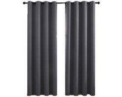 Verduisteringsgordijnen - Gordijnen - gordijnen verduisterend - gordijnen met ringen - 106x160cm Gordijnen - Polyester - Grijs