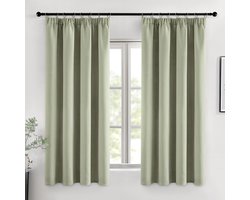 Verduisteringsgordijnen - moderne gordijnen - 2 stuks - saliegroen - 175 x 140 cm