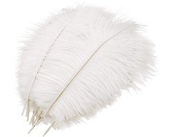 Veren Bruiloft Decoratie - Decoratieve Accessoires - Handgemaakte Struisvogelveren - 10 stuks - Feesten en Creatieve Projecten - Wit