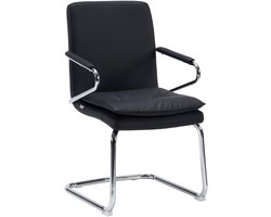 Vergaderstoel / Bezoekersstoel / Stoel Rovento V Kunstleer zwart hjh OFFICE