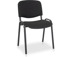 Vergaderstoel - kantinestoel - Model ISO - Stof zwart - Frame zwart - Stapelbaar Isostoel iso stoel