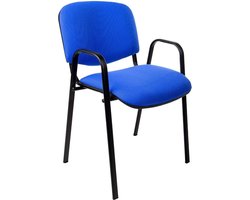 Vergaderstoel of conferentiestoel basic zwart frame zonder armleuningen Bordeaux stof