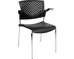 Vergaderstoel of Kantinestoel Lente Chroom Frame met armleuningen