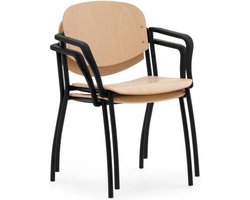 Vergaderstoel Ruby kleur Houtkleur materiaal Hout Zonder armleuningen framekleur Zwart (RAL9011)