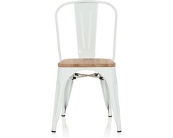 Vergaderstoel - Staal/Iepenhout - Wit - Vantaggio Comfort W