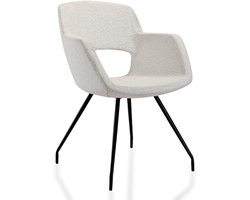 Vergaderstoel Taro in bouclé stoffering Groen met 4-poots frame