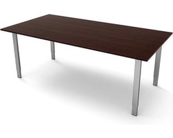 Vergadertafel Alpha bruin 200x100cm verstelbaar