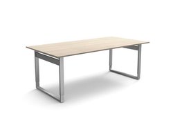 Vergadertafel Atwork blank 200x100cm verstelbaar