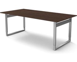Vergadertafel Atwork bruin 200x100cm verstelbaar
