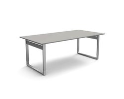 Vergadertafel Atwork grijs 200x100cm verstelbaar