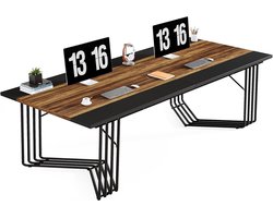 Vergadertafel – Bureautafel – Trainingsbureau – Kantoortafel – Meetingtafel – Ruim voor 8-10 Personen – Stevig E0 MDF Metalen Frame