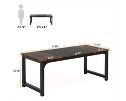 Vergadertafel – Bureautafel – Werktafel – Seminartafel – Kantoortafel – Rustiek Bruin & Zwart – E1 Spaanplaat – Stevig Metaal Frame