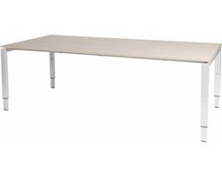 Vergadertafel Domino - 220x100 Eiken - wit frame
