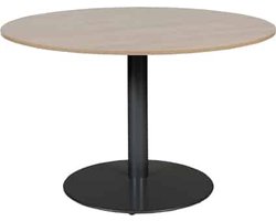 Vergadertafel - Linesto 120 rond wit - zwart frame