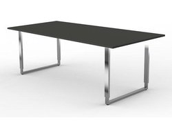 Vergadertafel Spirit antraciet 200x100cm verstelbaar