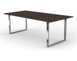 Vergadertafel Spirit bruin 200x100cm verstelbaar