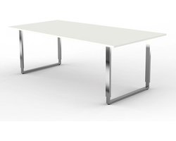 Vergadertafel Spirit wit 200x100cm verstelbaar