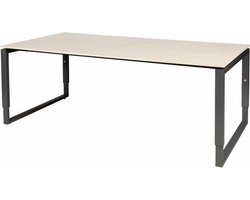 Vergadertafel - Verstelbaar - 200x100 Eiken - zwart frame