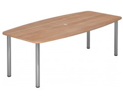 Vergadertafel | Walnoot/Chroom |  220 x 83-103 x 72-74 cm | Karat 22 C