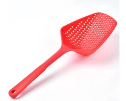 Vergiet - Keukengerei - 2 in 1 - Schuimspaan - Opscheplepel - Set van 2 - Rood