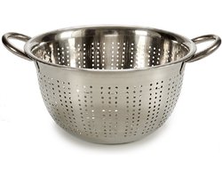 Vergiet / zeef - rvs - zilver - 24 x 13 cm - Keuken benodigdheden - Kookgerei - Vergieten van roestvrijstaal