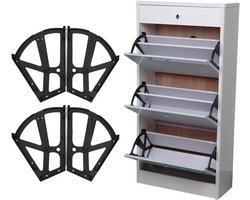 Vergroot de capaciteit van je schoenenkast met dit handige Flip rek - Gemaakt van dik ABS materiaal - Eenvoudige installatie - Stevig en duurzaam - Geschikt voor keuken, woonkamer en hal