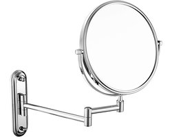 Vergroot Wand make-up Spiegel 8 Inch Messing Dubbelzijdig Uitschuifbaar Draaibaar Badkamerspiegel