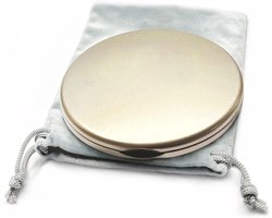 Vergrotende Compacte Spiegel voor Portemonnees - Dubbelzijdige Reisopmaak Spiegel, 10 cm Kleine Zakspiegel of Tassenspiegel, Vervormingsvrije Vouwbare Draagbare Compacte Spiegels (Champagne Goud)