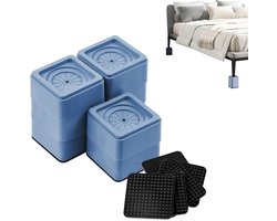 Verhoog je meubels met een set van 8 meubelsverhogers, 4 cm hoogte, antislip voeten voor ronde of vierkante meubelpootjes