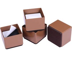 Verhoog je Meubels met Heavy Duty Verhogers voor Sofa, Tafel en Bank - 1,2 Inch Hoogte, Vloerbescherming en Sterke Stalen Ondersteuning, Set van 4 (Bruin, Vierkant)