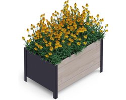 Verhoogd Bed - Bloembak Verhoogd - Balkon Tuinieren - Rugvriendelijk Ontwerp - 78 x 52 x 48 cm - Grijs