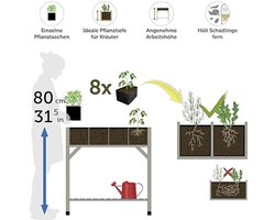 Verhoogd kruidenbed - voor balkon, terras of tuin - 103 x 76 x 80 cm