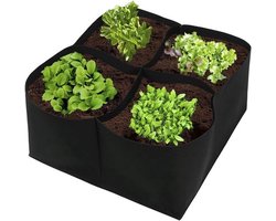 Verhoogd tuinbed van stof, kweekset voor tuin en terras, plantenbak, kweekzak, plantenpot voor planten, groenten en bloemen 60*60*30cm