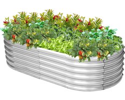 Verhoogde bloembak van verzinkt staal 120 x 60 x 30 cm - Vrijstaande bloembak voor tuinplanten