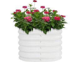 Verhoogde Bloembakken - Moestuinbakken Tuinbedden - Planten Kweken - Roestvrij Staal - 60 x 60 x 43 cm - Wit