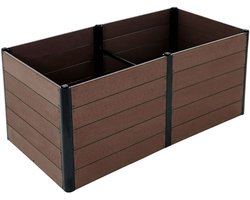 Verhoogde Plantenbak - Diep Wortel design Groenten en Bloemen - voor tuin en balkon - 124x64x74 cm Open Model - Grijs