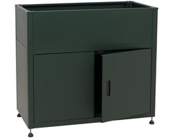 Verhoogde plantenbak MCW-O85, metalen verhoogde plantenbak Bloembak Plantenkast Opbergruimte, metaal 33 kg 91 x 101 x 51 cm ~ groen